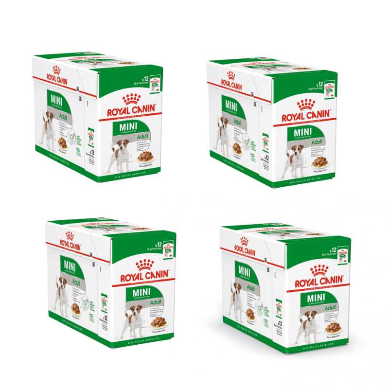 Royal Canin Mini Adult Umido in Salsa per Cani 48x85g Royal Canin Mini Adult Umido in Salsa per Cani 48x85g